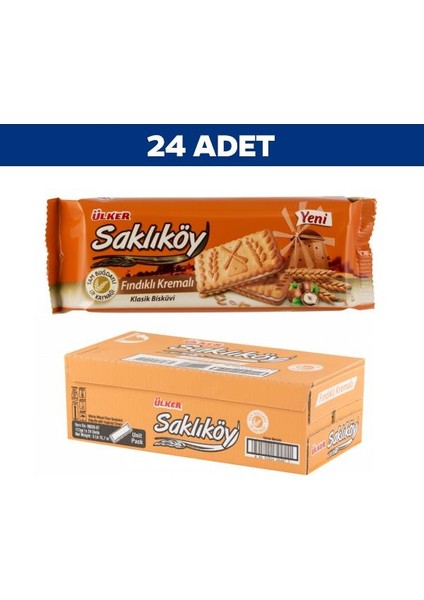 Saklıköy Fındık Kremalı Bisküvi 100 gr x 24'lü fiyatları