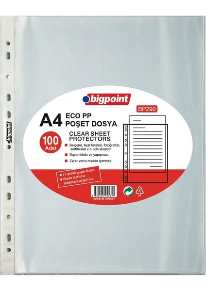 Poşet Dosya Eco 30 Mikron 100'lü 2 Paket ( 200 Adet )