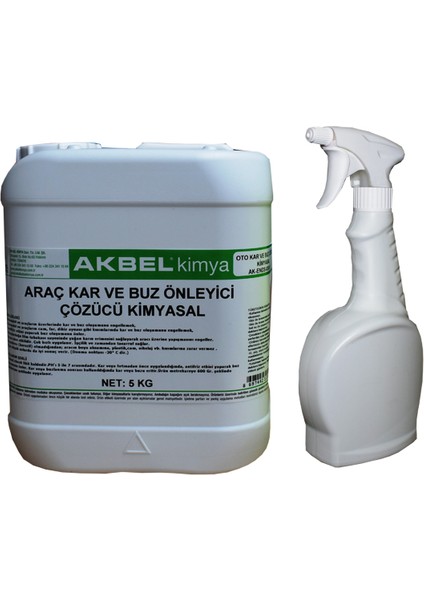 Araç Buz Çözücü Ve Önleyici Kimyasal 5 Kg+Uyg.Spreyi
