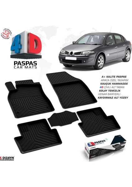 Renault Megane 2 SD 4D Havuzlu Paspas 2002-2008 A+Kalite