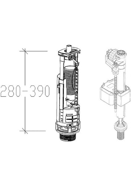 Optima 49/101 3/6 Lt Çift Kademe Klozet Rezervuar İç Takım