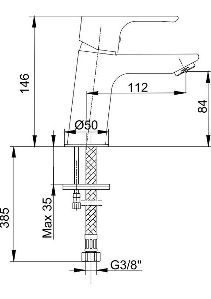 Eca Niobe Lavabo Bataryası 053+2Adet Tema Filtreli Ara Musluk