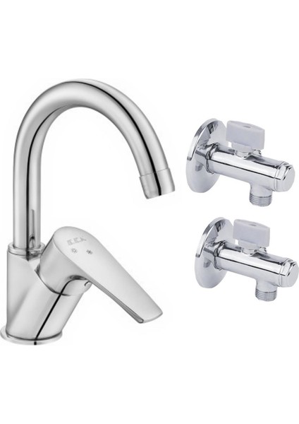Eca Niobe Kuğu Boru Lavabo Batarya 054+2 Eca Filtreli Ara Musluk