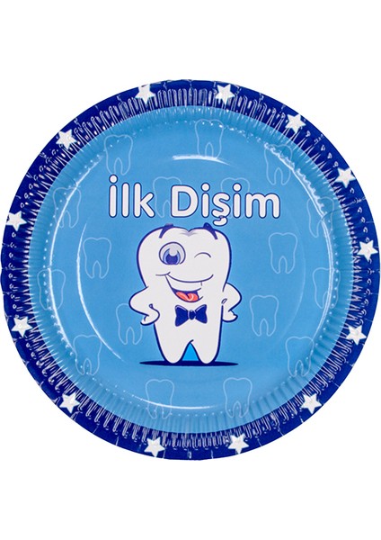 İlk Dişim Erkek Karton Tabak 8'li