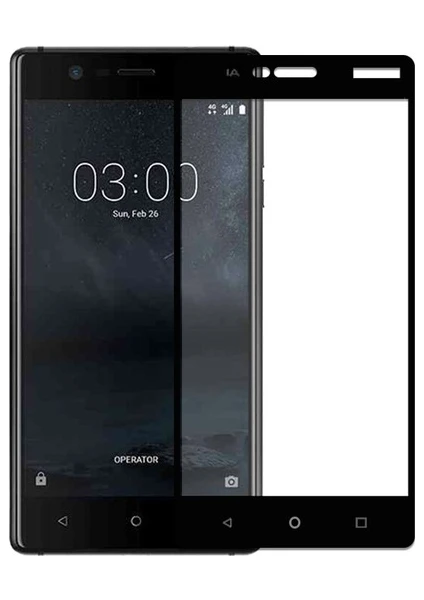 Nokia 3 Kavisli 3D Cam Ekran Koruyucu