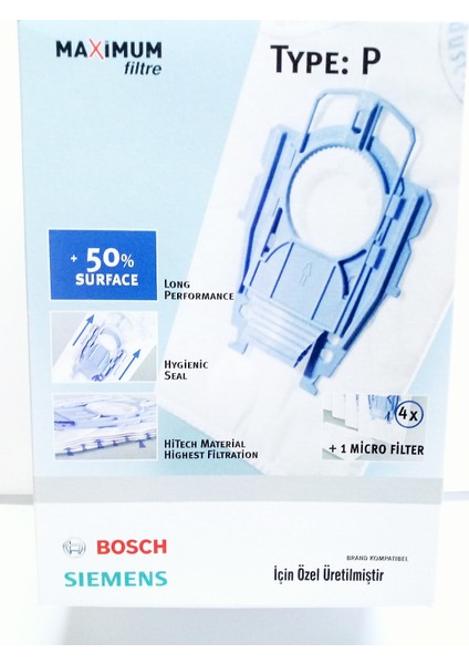 Bosch Siemens P Type- Süpürge Toz Torbası