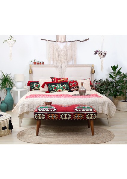 Lorence Home Vezir Kilim Bench Puf Hitit