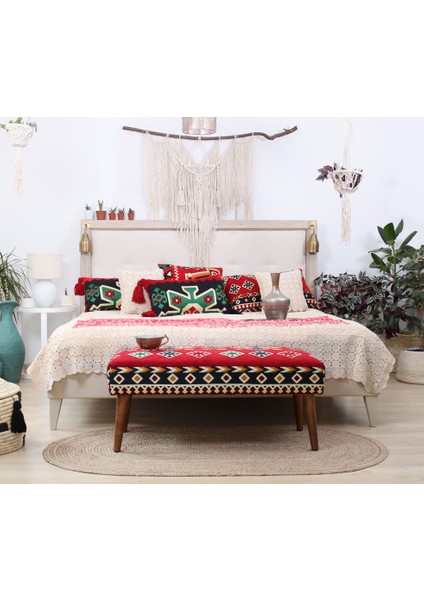 Lorence Home Vezir Kilim Bench Puf - Lidya