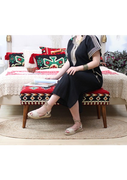 Lorence Home Vezir Kilim Bench Puf - Lidya