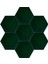 15x17 Cm Düz Yeşil Altıgen Seramik 2