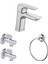 Eca Niobe Lavabo Batarya 053+Eca Filtreli Ara Musluk 2Li+Havluluk 1