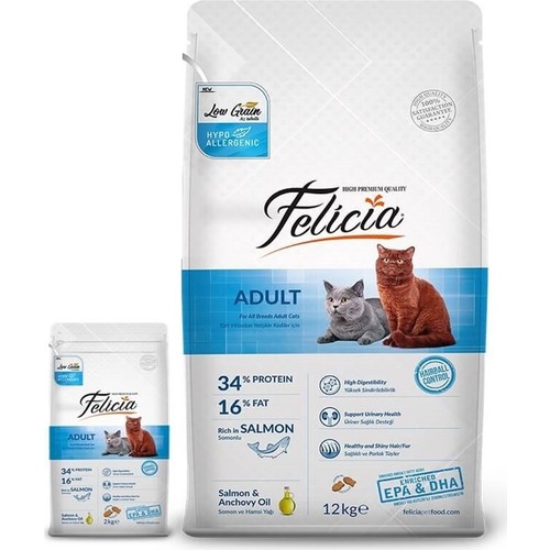 Felicia 12 kg Somonlu Yetişkin Kedi Maması + 2 Kg Hediyeli Fiyatı