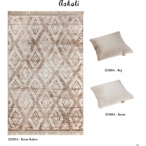 Koza Halı Flokati 25295A KremKahve Halı 120 x 170 cm Fiyatı