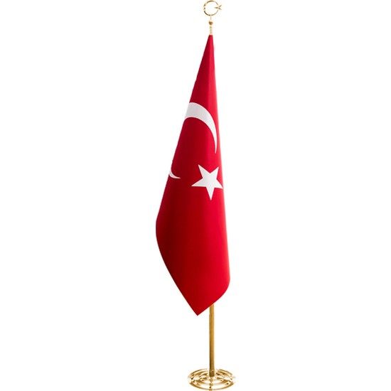 Özgüvenal Türk Makam Bayrağı Telalı + Pirinç Direk (Simsiz)
