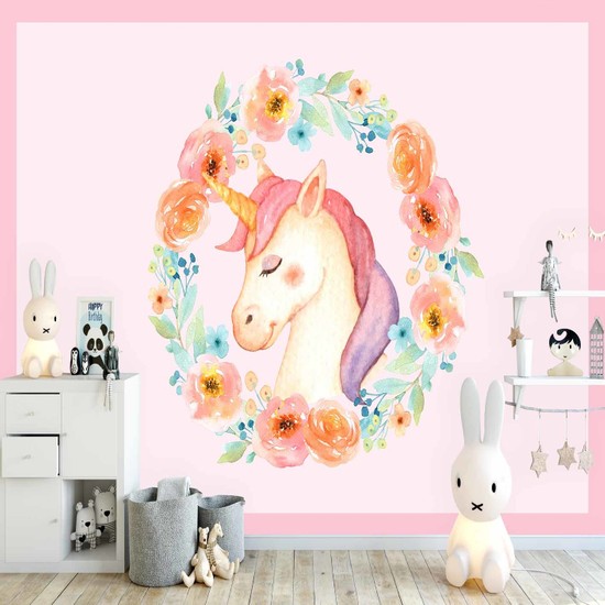 Else Pembe Atlı Kız Çocuk Odası 3D Silinebilir Poster Duvar Fiyatı