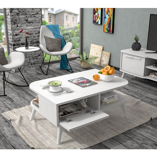 Ankara Mobi̇lya Bena Mobilya Nil Beyaz Orta Sehpa Fiyatı