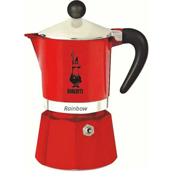 Bialetti Rainbow 3 Cup Rossa Moka Pot