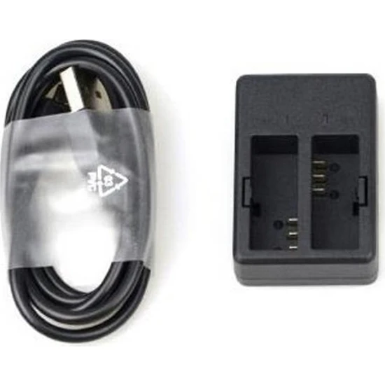 Gplus Sjcam ve EKEN Aksiyon Kamera Uyumlu Çift Batarya İçin Harici Şarj Aleti USB Tipi Şarj İstasyonu