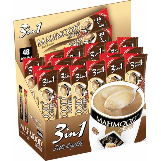 mahmood coffee 3u1 arada sutlu kopuklu 18 gr 48 li fiyati
