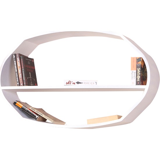 Alenda Mobilya Dekoratif Yatay Elips Kitaplık Fiyatı