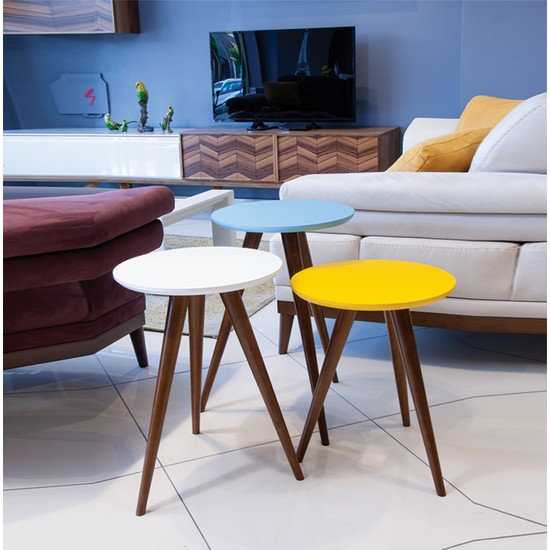 Levent Mobilya Retro 3335 Zigon Sehpa Renkli Fiyatı