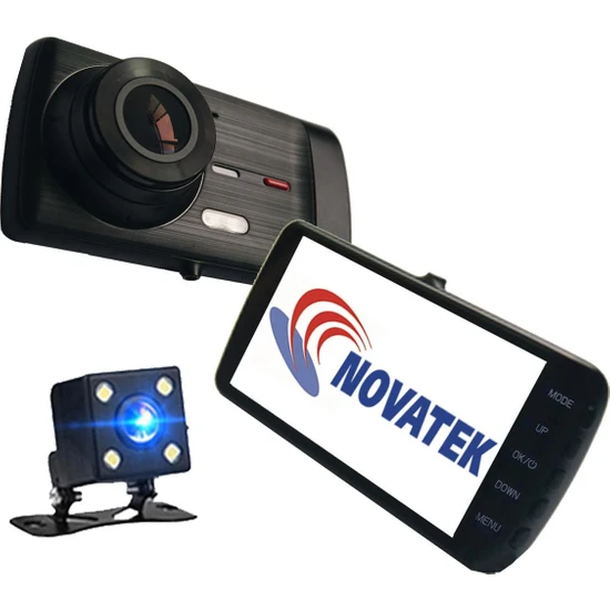 Novatek NT92D 4 İnç Full HD 64GB Destekli 1080p 14MP Çift Yön Araç Kamerası