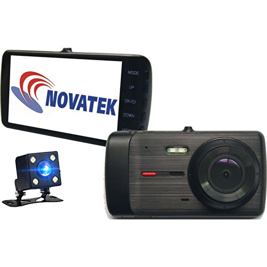 Novatek NT92D+16GB 4 İnç Full HD 1080p 14MP Çift Yön Araç Kamerası