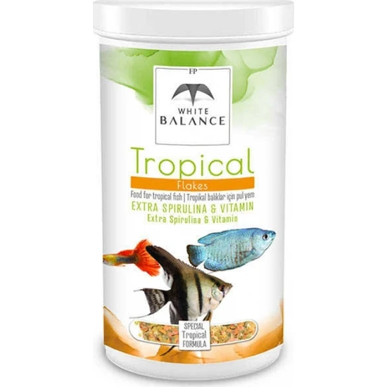 White Balance Tropical Flakes Pul Tropikal Balık Yemi 1000ml