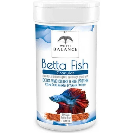 White Balance Betta Fish Granules Beta Balık Yemi 100ml