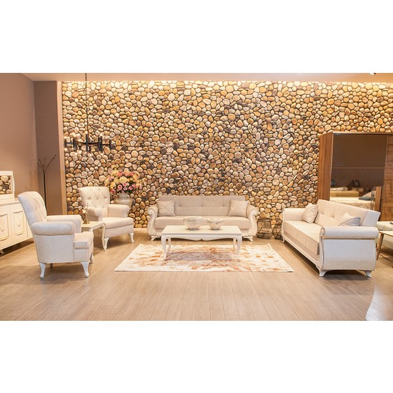 Asil Mobilya Elif Krem Berjerli Oturma Grubu Koltuk Takımı Fiyatı