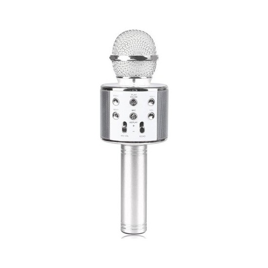 Mucosan WS-858 Profesyonel Ses Kaydı Yapabilen Karaoke Mikrofon WS858 Silver
