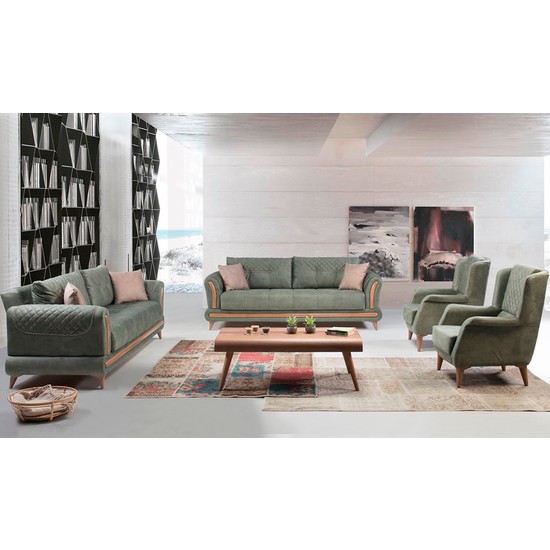 Cadde Yıldız Stil Salon Takımı Yeşil Fiyatı Taksit