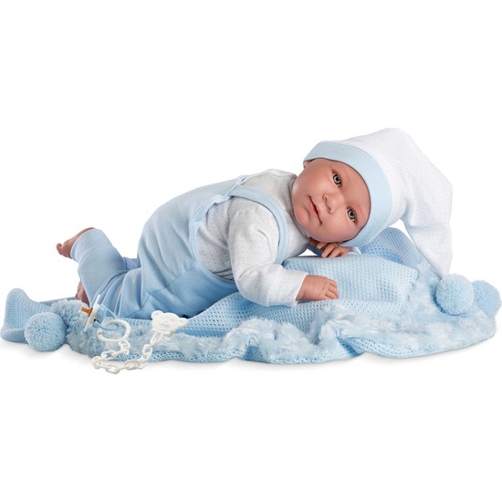 Llorens Lalo Pijama Toquilla Azul Sesli 35 cm Bebek Fiyatı