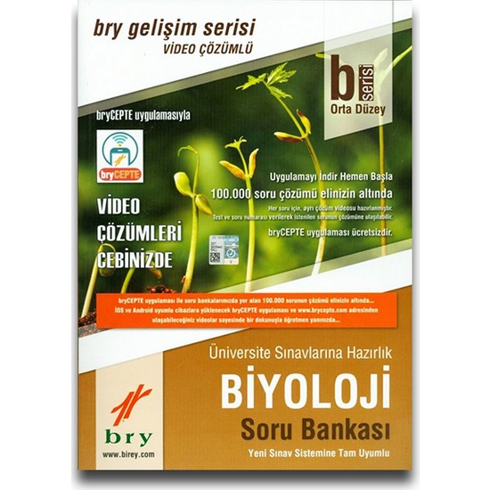 Bry Birey Eğitim Yayınları B Serisi Biyoloji Soru Bankası Kitabı