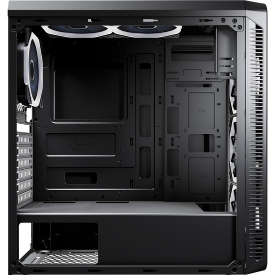 Power Boost VK-G3904S USB3.0 Full Siyah Arcylic Halo Rainbow RGB Fan Kasa (PSU Yok) (JBST-VKG3904S)