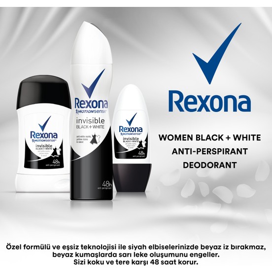 Rexona Deodorant Sprey Invisible Black + White 150 ml