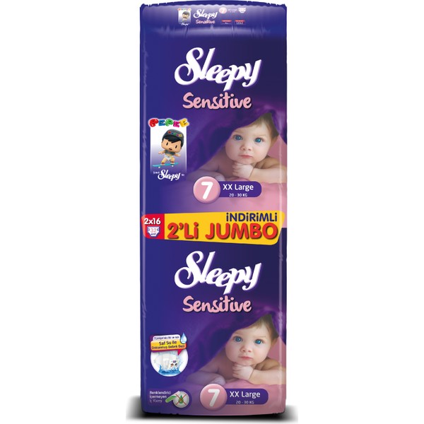 Sleepy Sensitive Pepee 7 Numara XX Large Jumbo 32 Adet Bebek Bezi