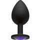 Lovetoy JW Mor Renk Taşlı Lüks Silikon Siyah Anal Plug Anal Tıkaç 8 cm