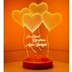 Sevgi Lambası Öğretmenler Günü Hediyesi Klasik Kalpler 3D Led Lamba