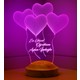 Sevgi Lambası Öğretmenler Günü Hediyesi Klasik Kalpler 3D Led Lamba