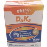 Nbt İlaç Nbtlife D3K2 Vitamin 20 ml Oral Damla