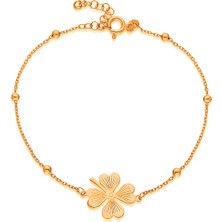 Adal Silver Gümüş Yonca Toplu Zincir Rose Bileklik