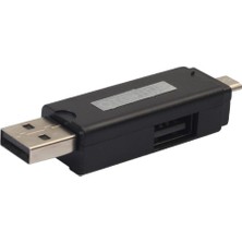 Lovıver USB 2.0 Hub Mikro USB Tf Kart Okuyucu Flaş U Disk Otg Adaptörü Siyah (Yurt Dışından)