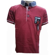 Petito Petitox Çocuk Erkek Polo Yaka Baskılı T-Shirt 3023 - Kırmızı - 3 Yaş