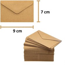 Hobialem 50 Adet Mini Zarf 7x9 cm Kraft Renk Zarf Kartvizit Not Zarfı