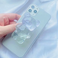 Cep Telefonu Kavrama Tutucu 3D Geri Çekilebilir Şeffaf Karikatür Ayı Katlanır Telefon Parmak Genişleyen Tv Izlemek Için Standı(Yurt Dışından)