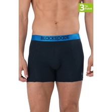 Erkek Modern Basic 3 Lü Mavi Boxer 9471 Blackspade