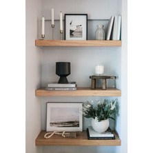 Karadeniz Dizayn Doğal Ahşap Raf 3'lü Takım - 90 x 20 cm