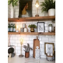 Karadeniz Dizayn Doğal Ahşap Raf 2'li Takım - 130 x 20 cm