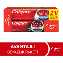 Colgate Optic White Anında Beyazlık Diş Macunu 75 ml + Optic White Aktif Kömür Diş Macunu 50 ml